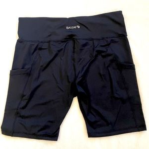 NWT BALEAF Women's 8" High Waist Biker Shorts with Pockets Black XXL